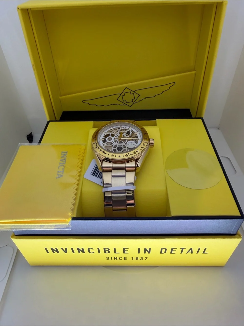 Invicta Objet D Art Excelsior Automatic Gold Skeleton Automatic Men's Watch 43mm